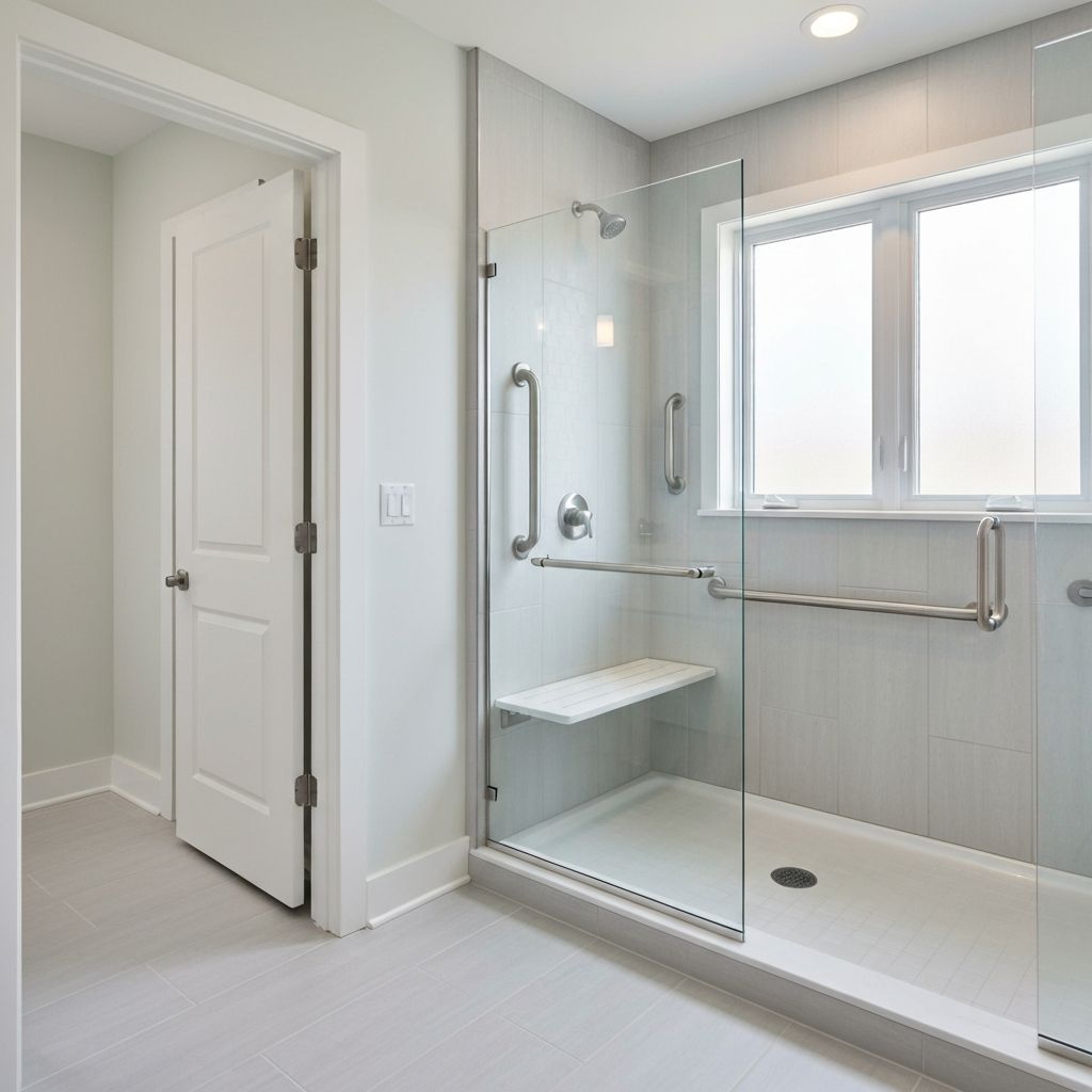 Accessible walk-in shower conversion in Oakville